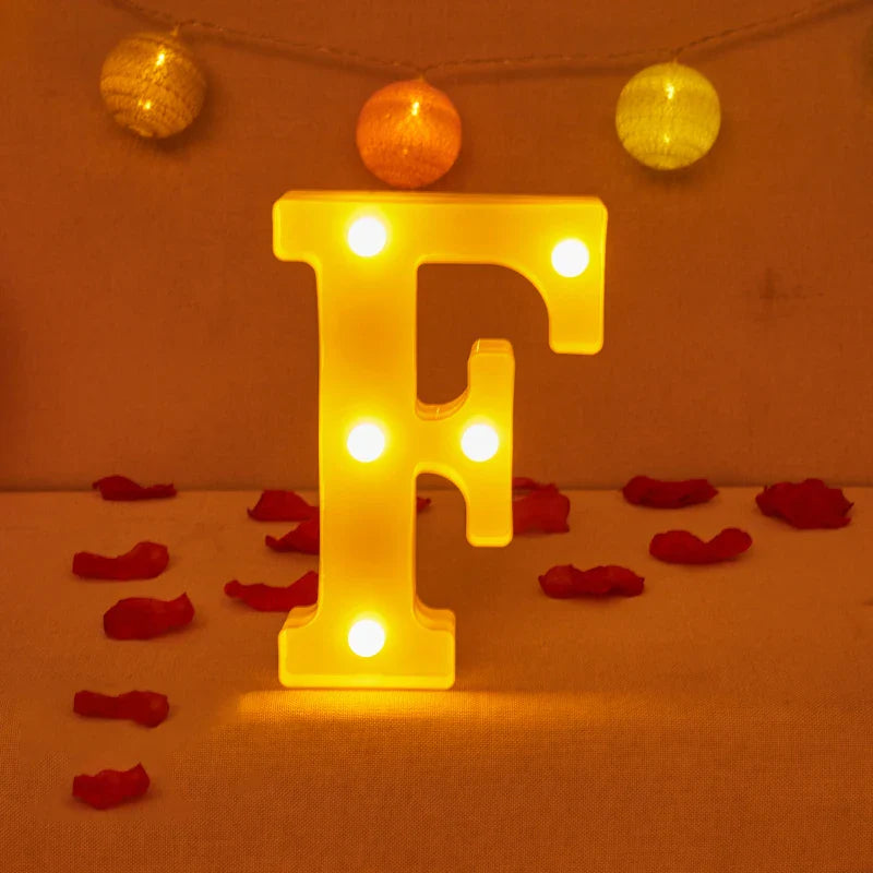 Lampe Alphabet Lettre et Numéro LED pour Évenement - Opale