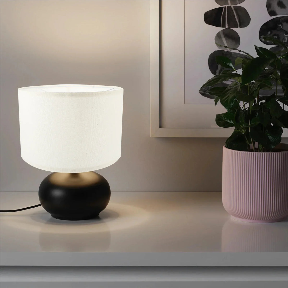 Abat-Jour Lampe de chevet en Lin - Opale