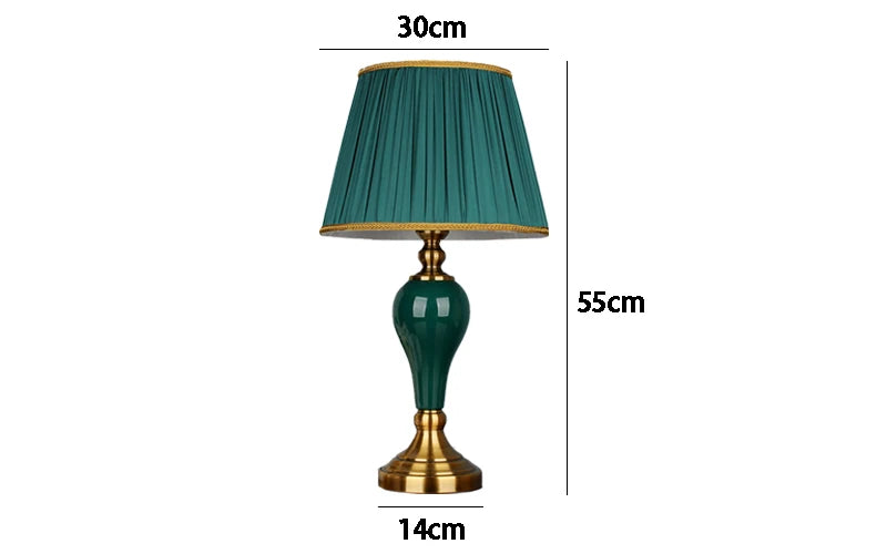 Lampe de chevet Baroque en Céramique Vert - Opale