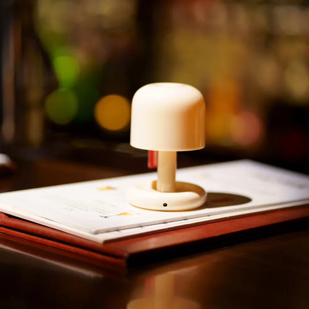 Petite Lampe de chevet Sans fil Champignon - Opale