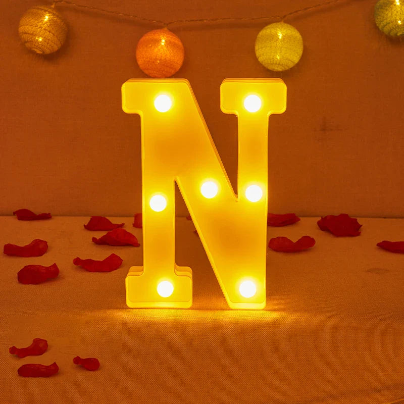 Lampe Alphabet Lettre et Numéro LED pour Évenement - Opale