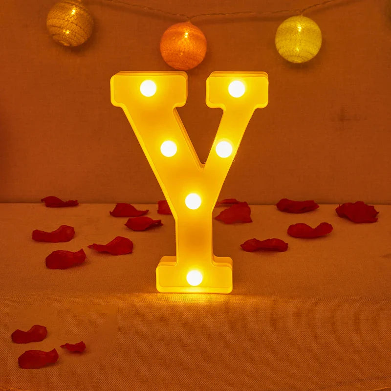 Lampe Alphabet Lettre et Numéro LED pour Évenement - Opale