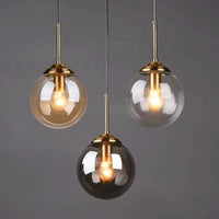 Lampe de chevet Suspendue Boule en Verre Nordique - Opale