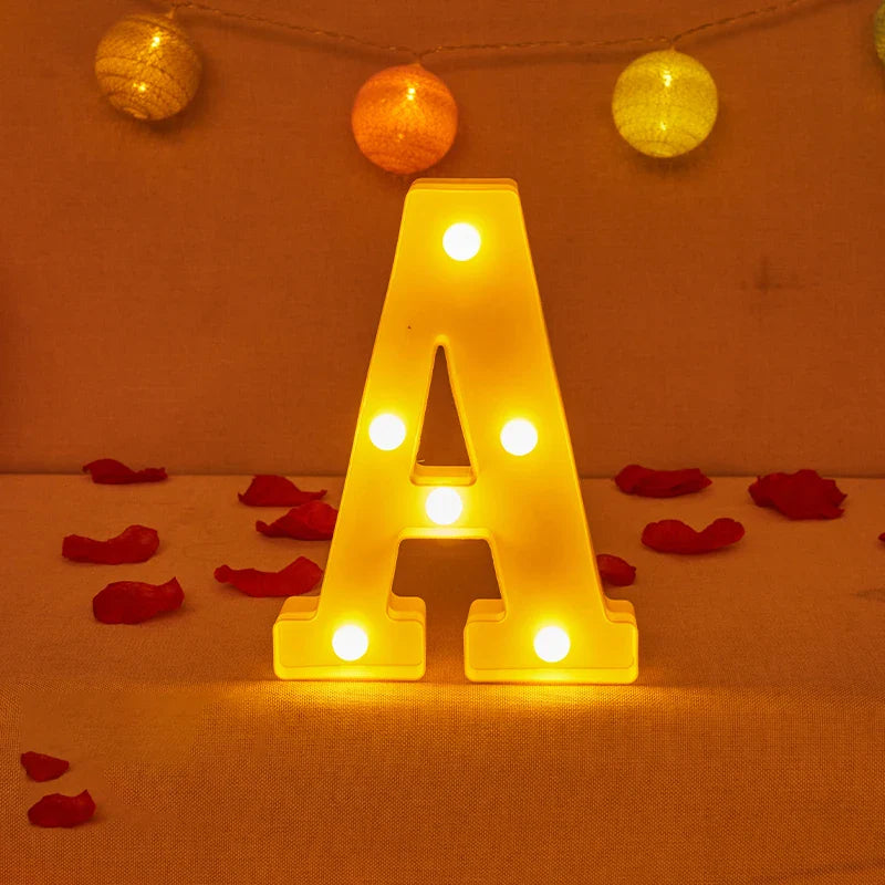 Lampe Alphabet Lettre et Numéro LED pour Évenement - Opale
