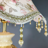 Abat-Jour Lampe de chevet style Baroque en Tissu - Opale