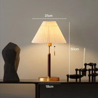Lampe de chevet Vintage en Bois et Laiton - Opale