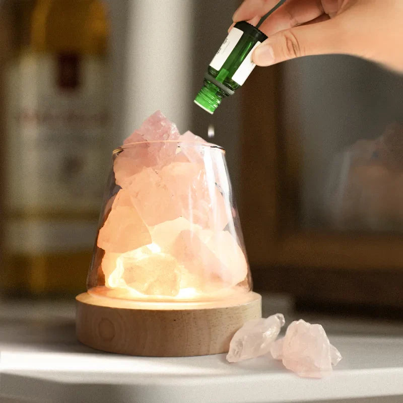 Lampe de Sel d'Himalaya Diffuseur en Pierres Naturelles - Opale Image
