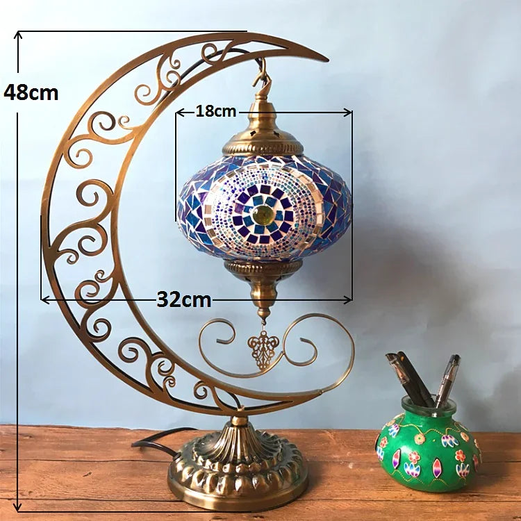 Lampe de chevet Lune style Art-Déco - Opale