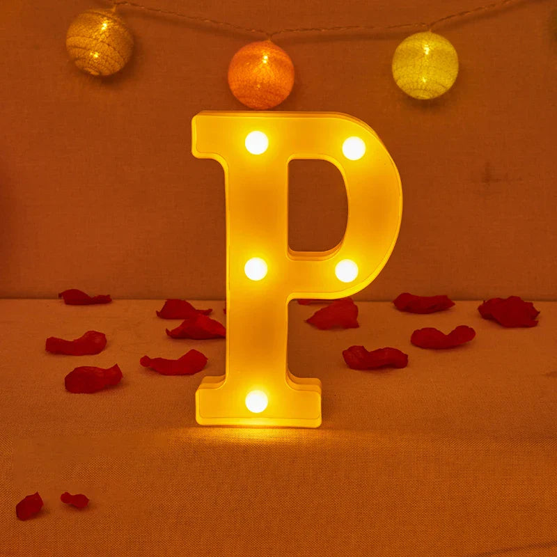Lampe Alphabet Lettre et Numéro LED pour Évenement - Opale