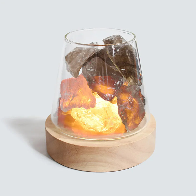 Lampe de Sel d'Himalaya Diffuseur en Pierres Naturelles - Opale