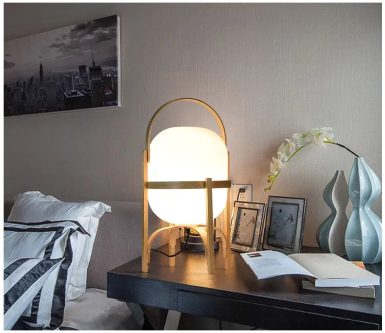 Lampe de chevet en Bois Moderne style Japonaise - Opale