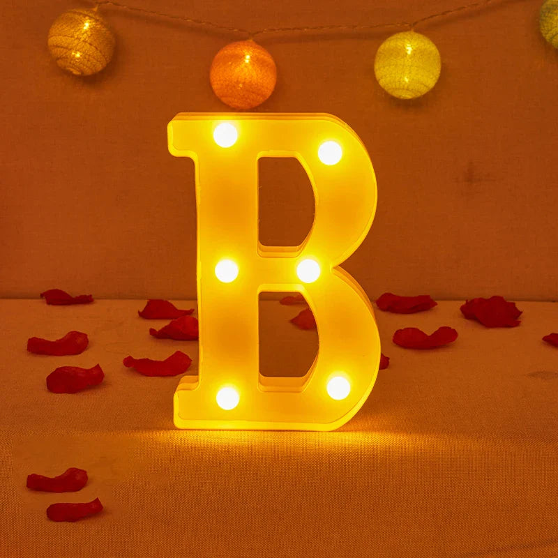 Lampe Alphabet Lettre et Numéro LED pour Évenement - Opale