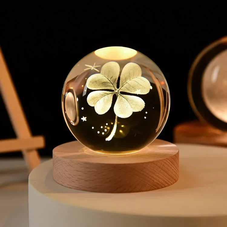 Lampe de chevet USB Sphère Féerique - Opale