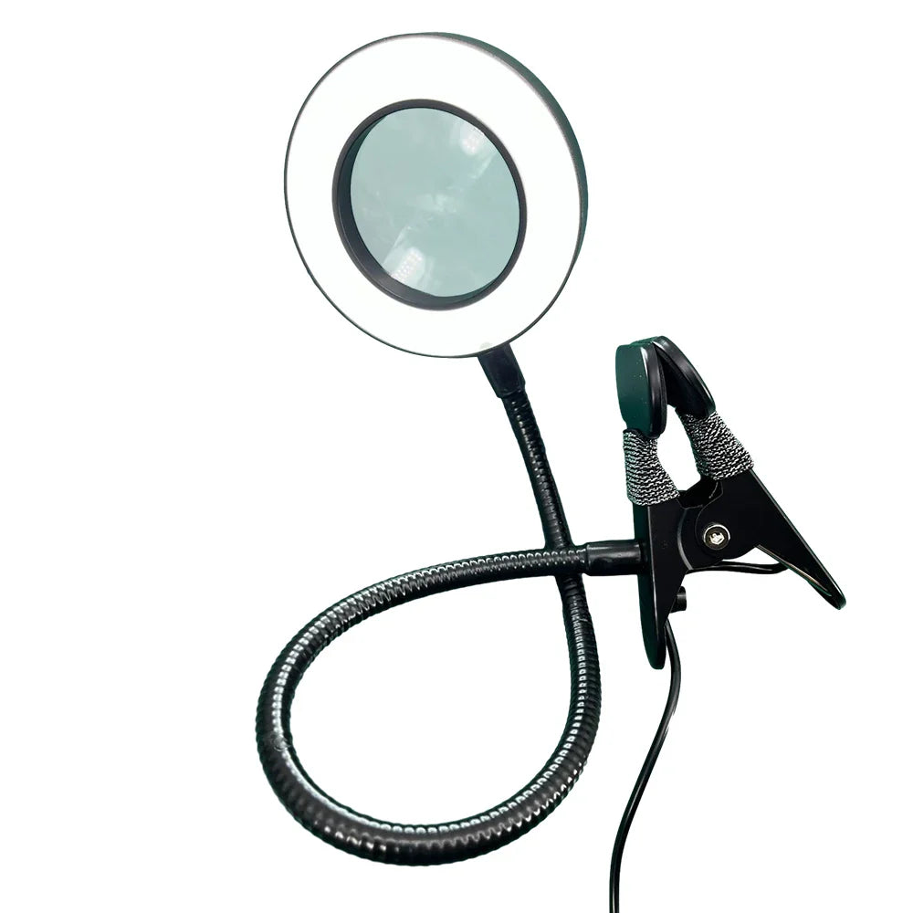 Lampe de chevet Lecture Pince à Clip avec Loupe - Opale