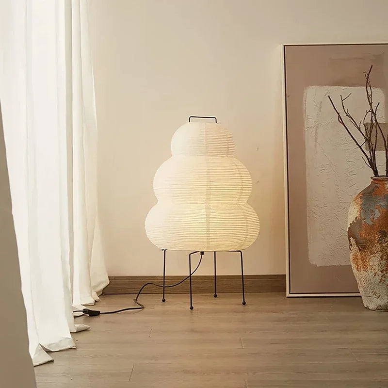 Lampe de chevet Japonaise en Papier Akari - Opale