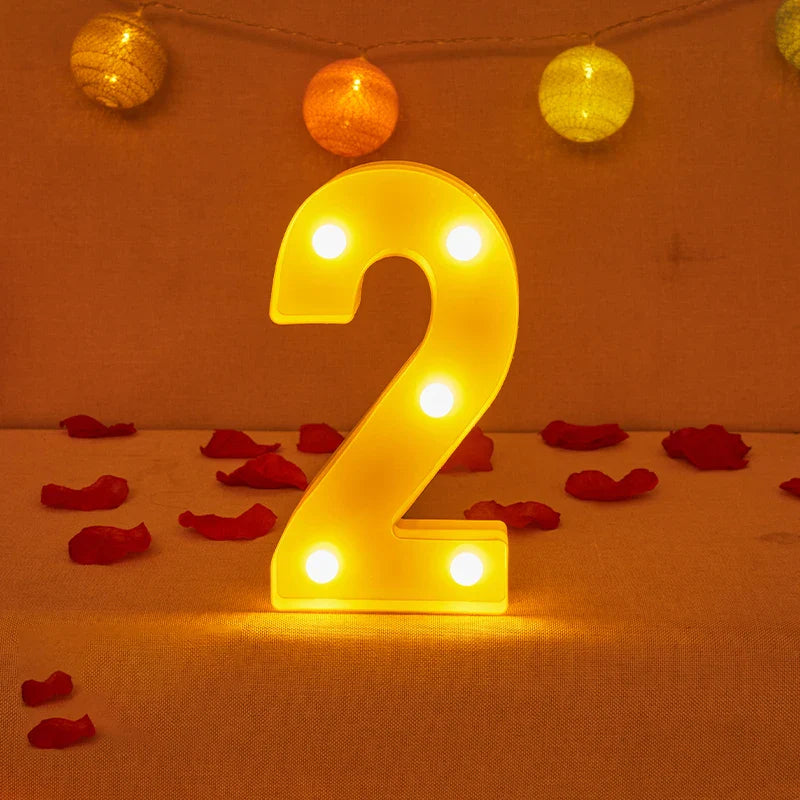 Lampe Alphabet Lettre et Numéro LED pour Évenement - Opale