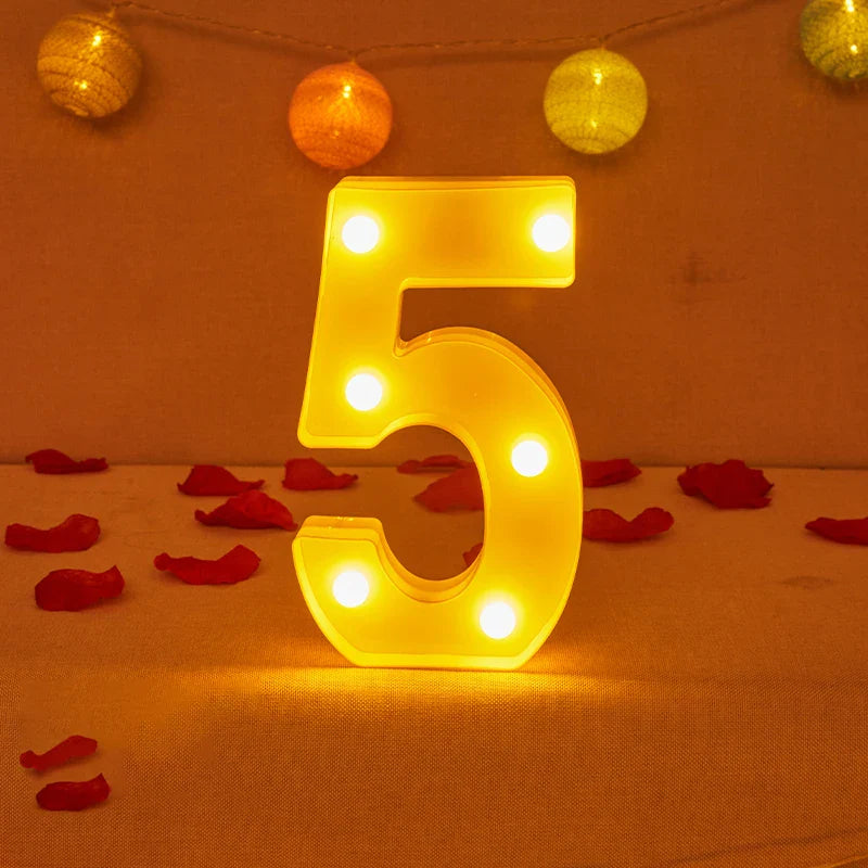 Lampe Alphabet Lettre et Numéro LED pour Évenement - Opale