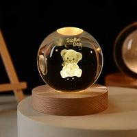 Lampe de chevet USB Sphère Féerique - Opale