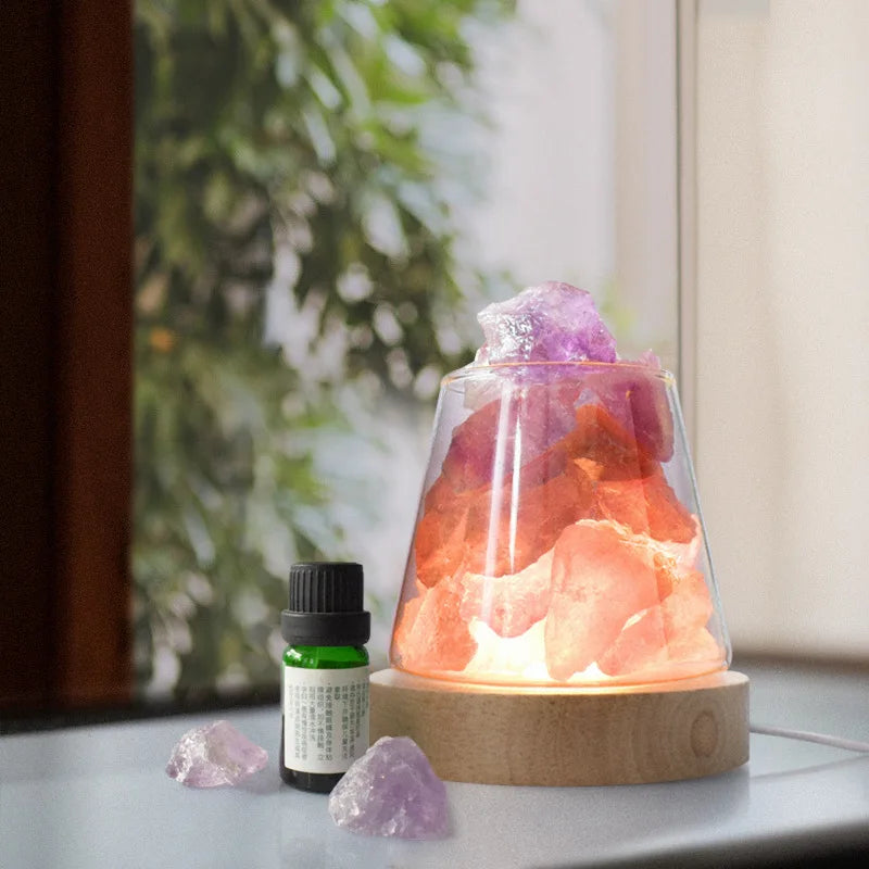 Lampe de Sel d'Himalaya Diffuseur en Pierres Naturelles - Opale Image