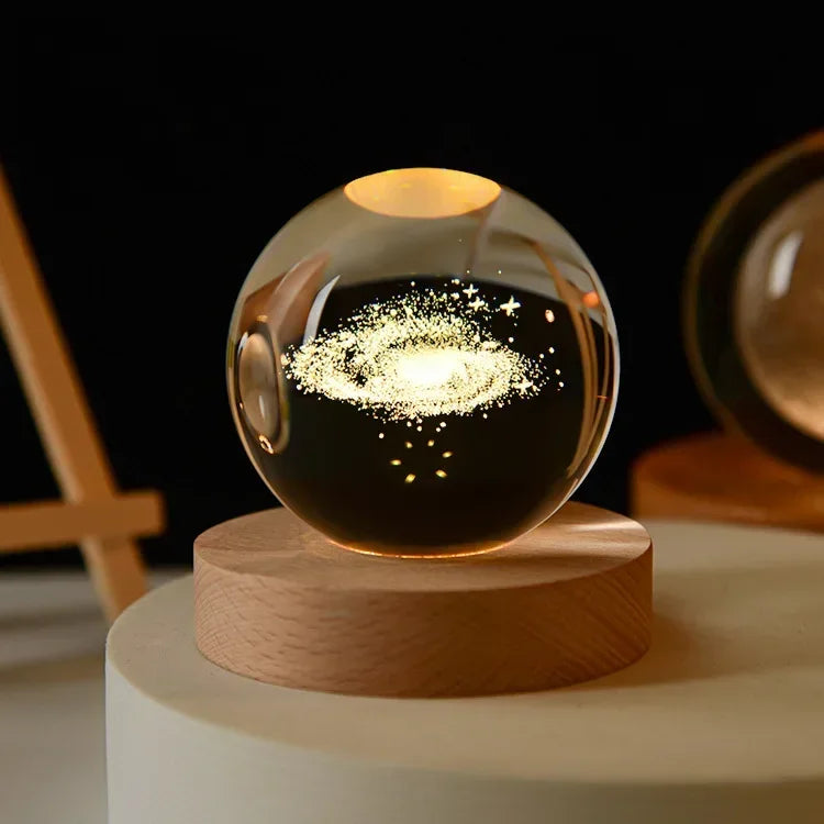 Lampe de chevet USB Sphère Féerique - Opale