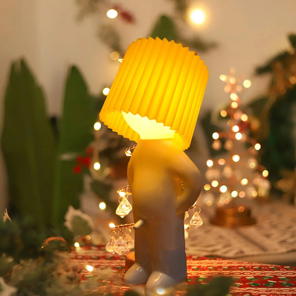Lampe de chevet Originale en Forme de Bonhomme - Opale