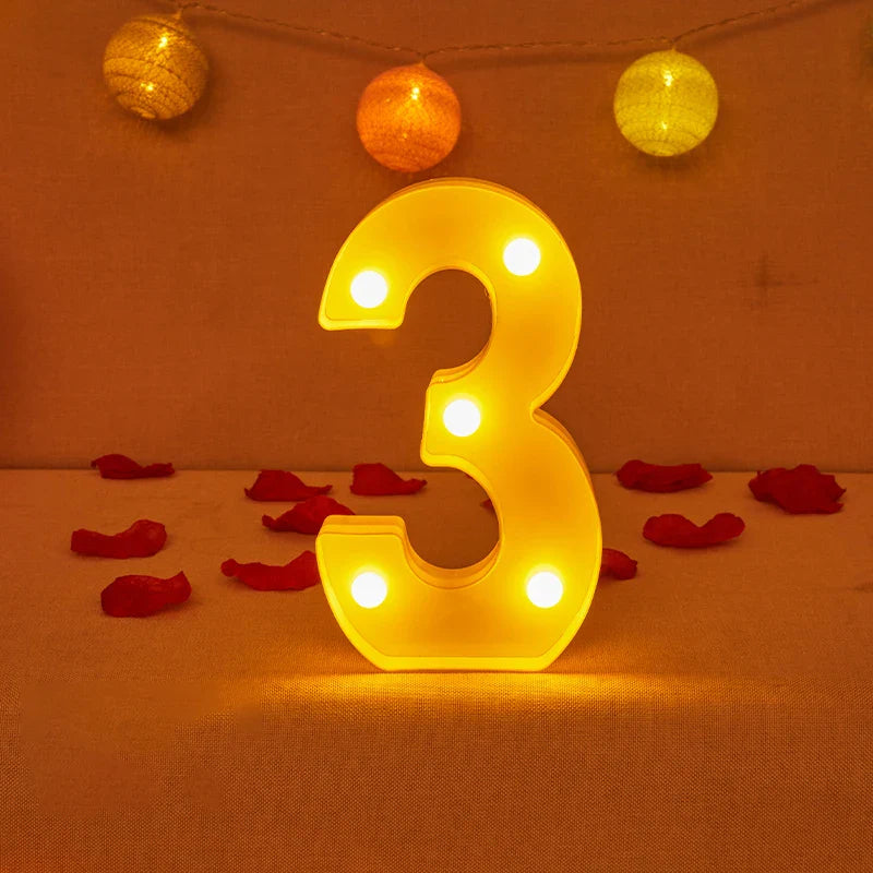 Lampe Alphabet Lettre et Numéro LED pour Évenement - Opale