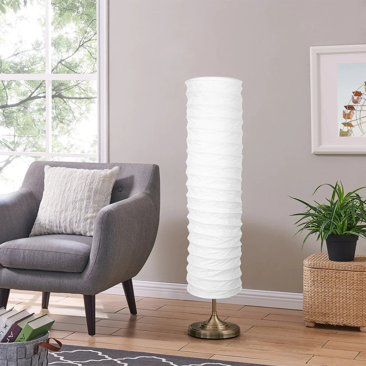 Abat-Jour Lampe de chevet en Papier pour Lampadaire - Opale