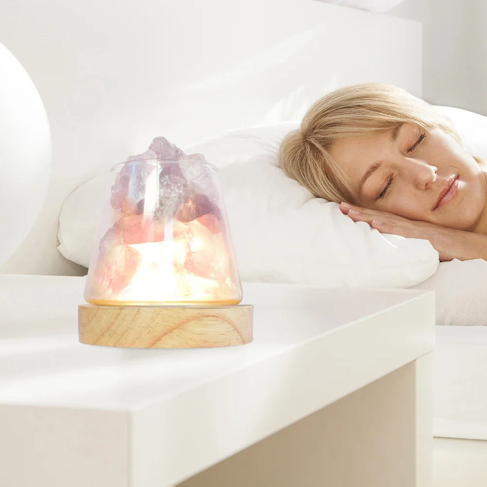 Lampe de Sel d'Himalaya Diffuseur en Pierres Naturelles - Opale