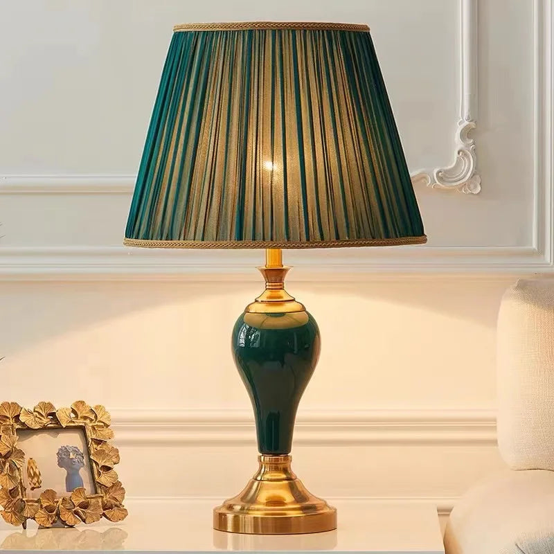 Lampe de chevet Baroque en Céramique Vert - Opale