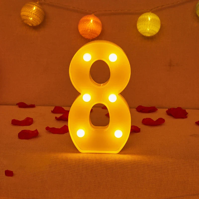 Lampe Alphabet Lettre et Numéro LED pour Évenement - Opale