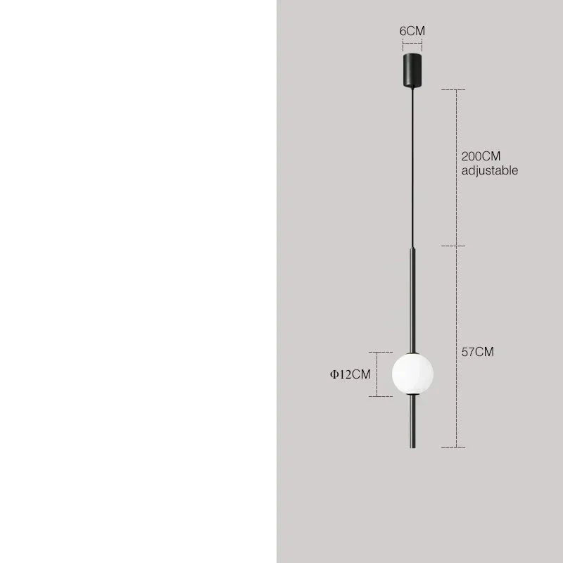 Lampe de chevet Moderne Suspendue Boule en Verre Nordique - Opale