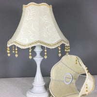 Abat-Jour Lampe de chevet style Baroque en Tissu - Opale