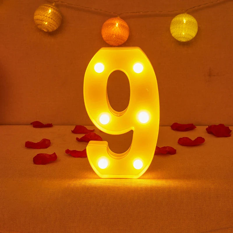 Lampe Alphabet Lettre et Numéro LED pour Évenement - Opale