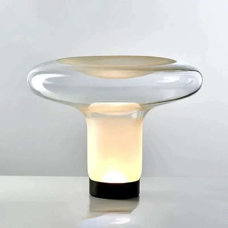 Lampe de chevet Champignon en Verre Italien - Opale