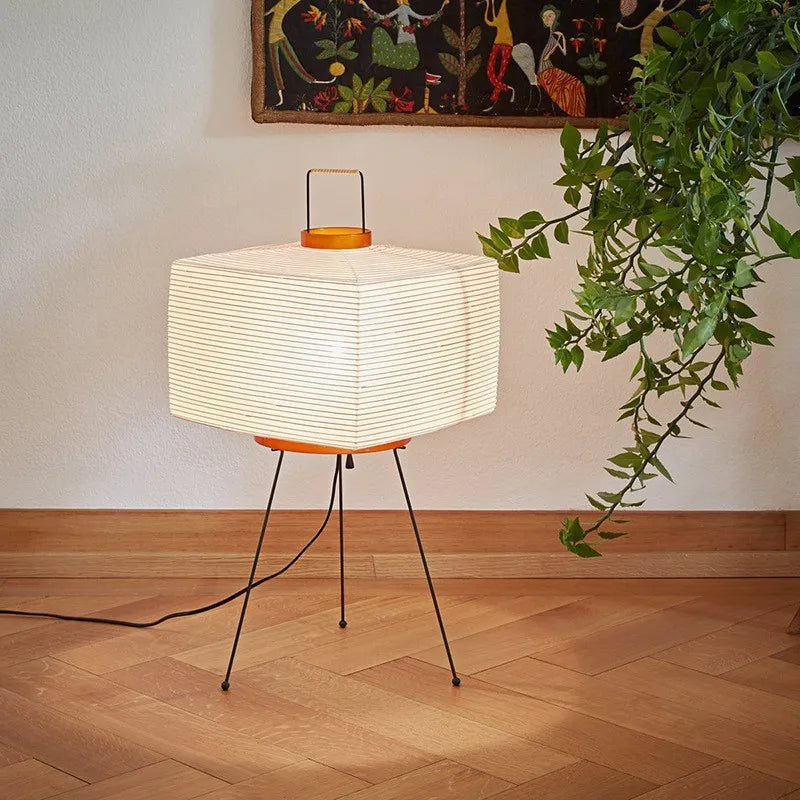 Lampe de chevet Japonaise en Papier sur Trépied - section Image