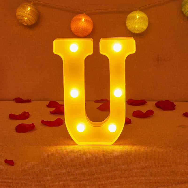 Lampe Alphabet Lettre et Numéro LED pour Évenement - Opale