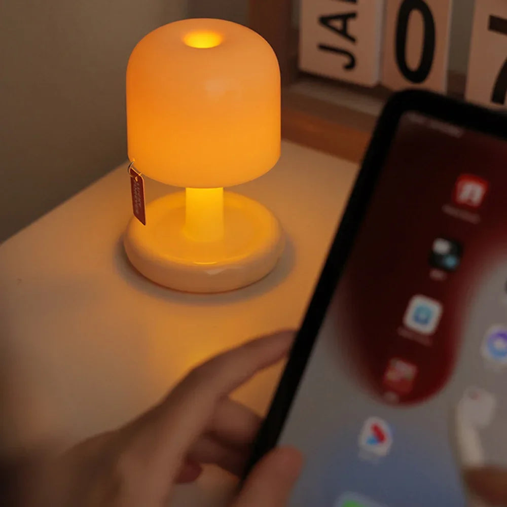 Petite Lampe de chevet Sans fil Champignon - Opale