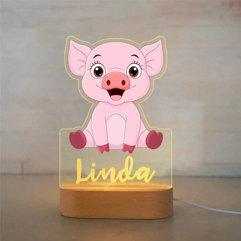Lampe de chevet Enfant Jungle Nom Personnalisé - Opale