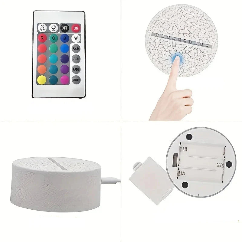 Lampe de chevet Licorne Mignonne LED 3D - Opale