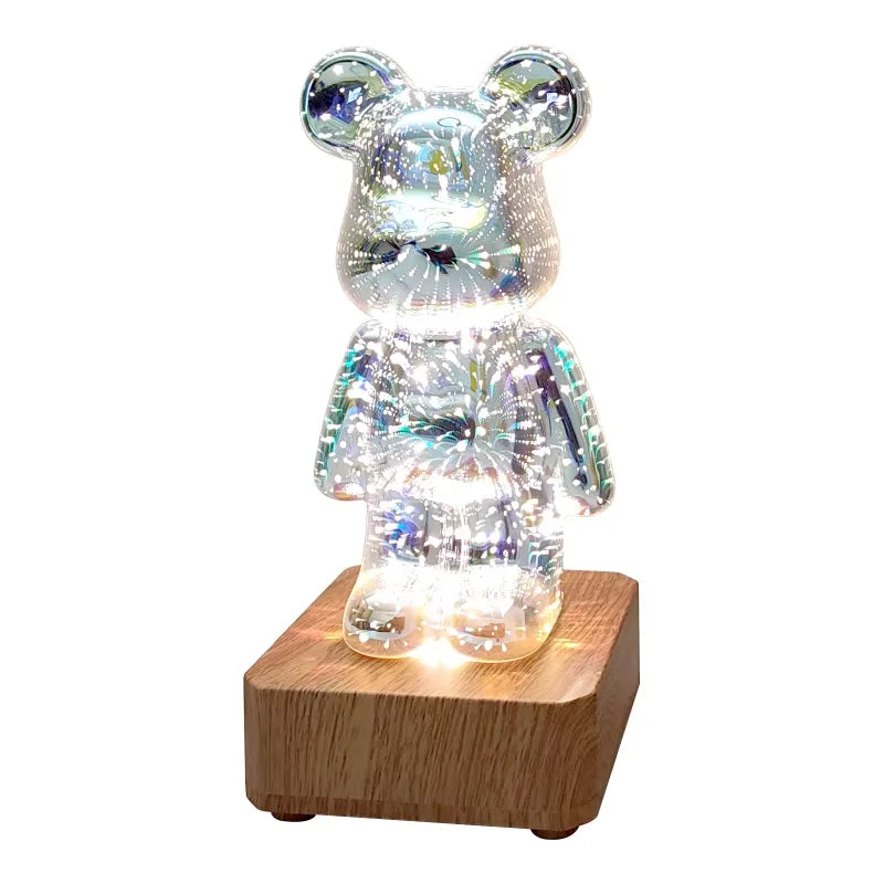 Lampe 3D Ourson Feu D'artifice Magique