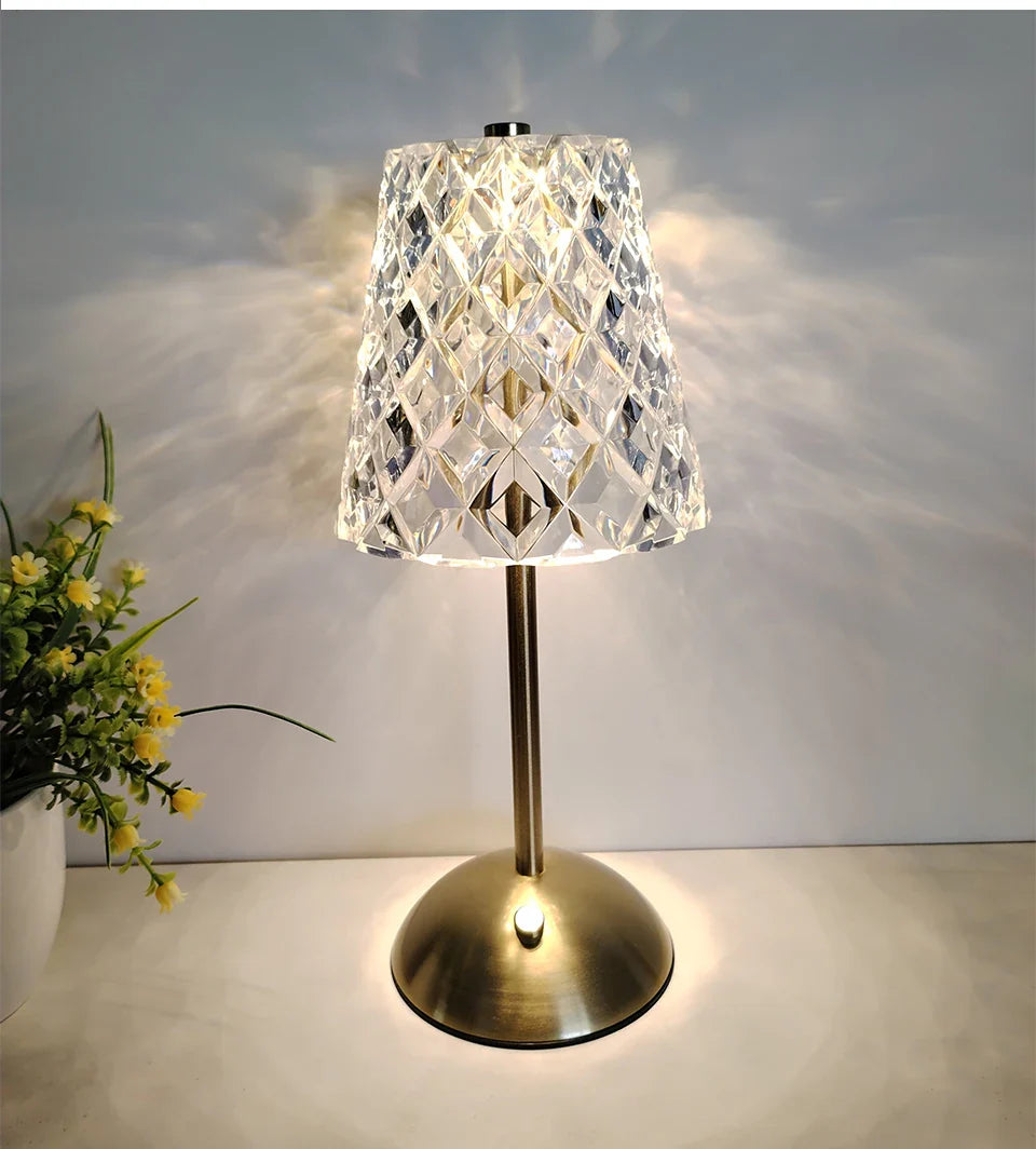 Lampe de chevet Baroque Tactile en Verre - Opale Image