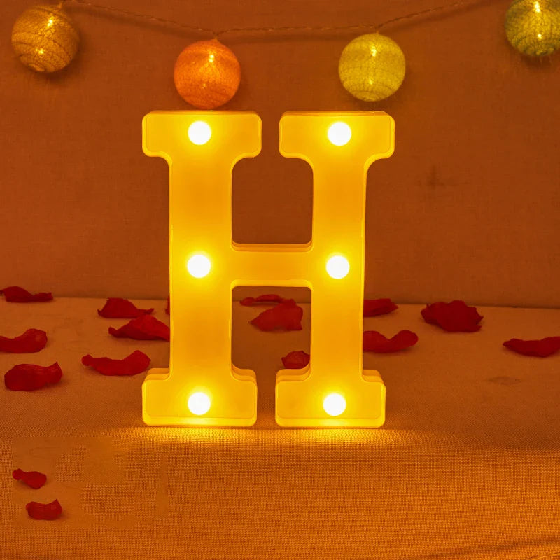 Lampe Alphabet Lettre et Numéro LED pour Évenement - Opale