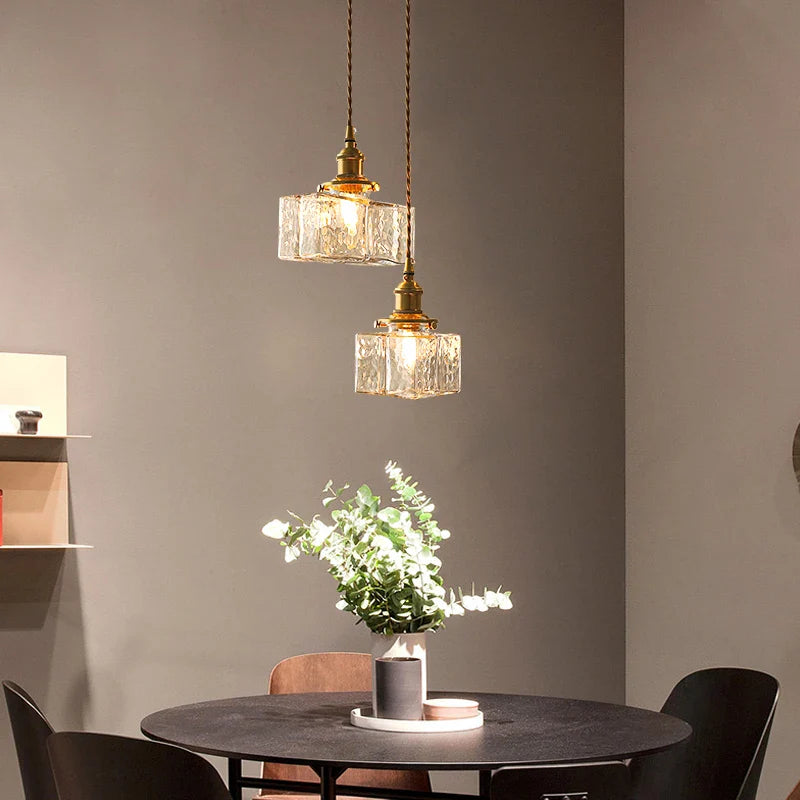 Lampe de chevet Moderne Rétro Suspendue en Verre - Opale Image