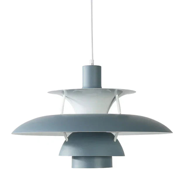 Suspension scandinave en métal coloré coloris gris pur, vue de face