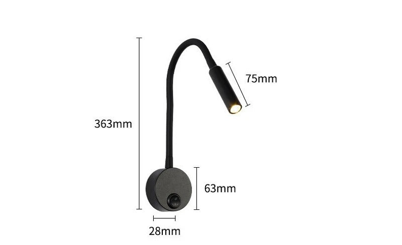 Lampe de chevet Liseuse Flexible avec interrupteur - section Image
