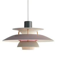 Suspension scandinave en métal coloré coloris nuances de gris, vue de face