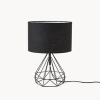 Lampe de Chevet Géométrique et Abat-Jour en Lin
