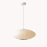 Lampe de Chevet Suspendue en Soie Plissée Asiatique