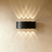 Applique murale LED étanche noire 8W à huit faisceaux