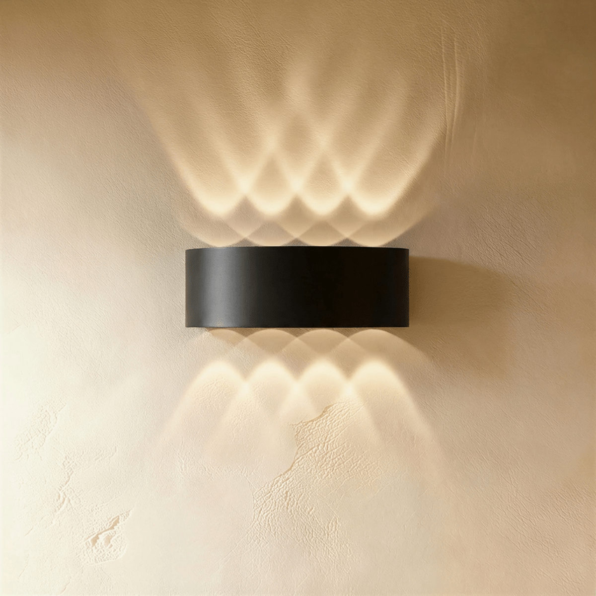 Applique murale LED étanche noire 8W à huit faisceaux